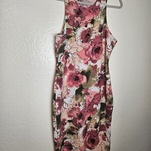 Love Floral Midi Dress in Pink and Olive